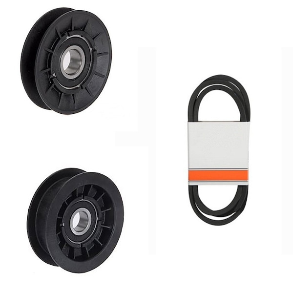 Aic Replacement Parts Idler Pulley Kit W/Transmission Drive Belt Fits John Deere L105 L107 L108 L110 AY-LAB40-0059 - main